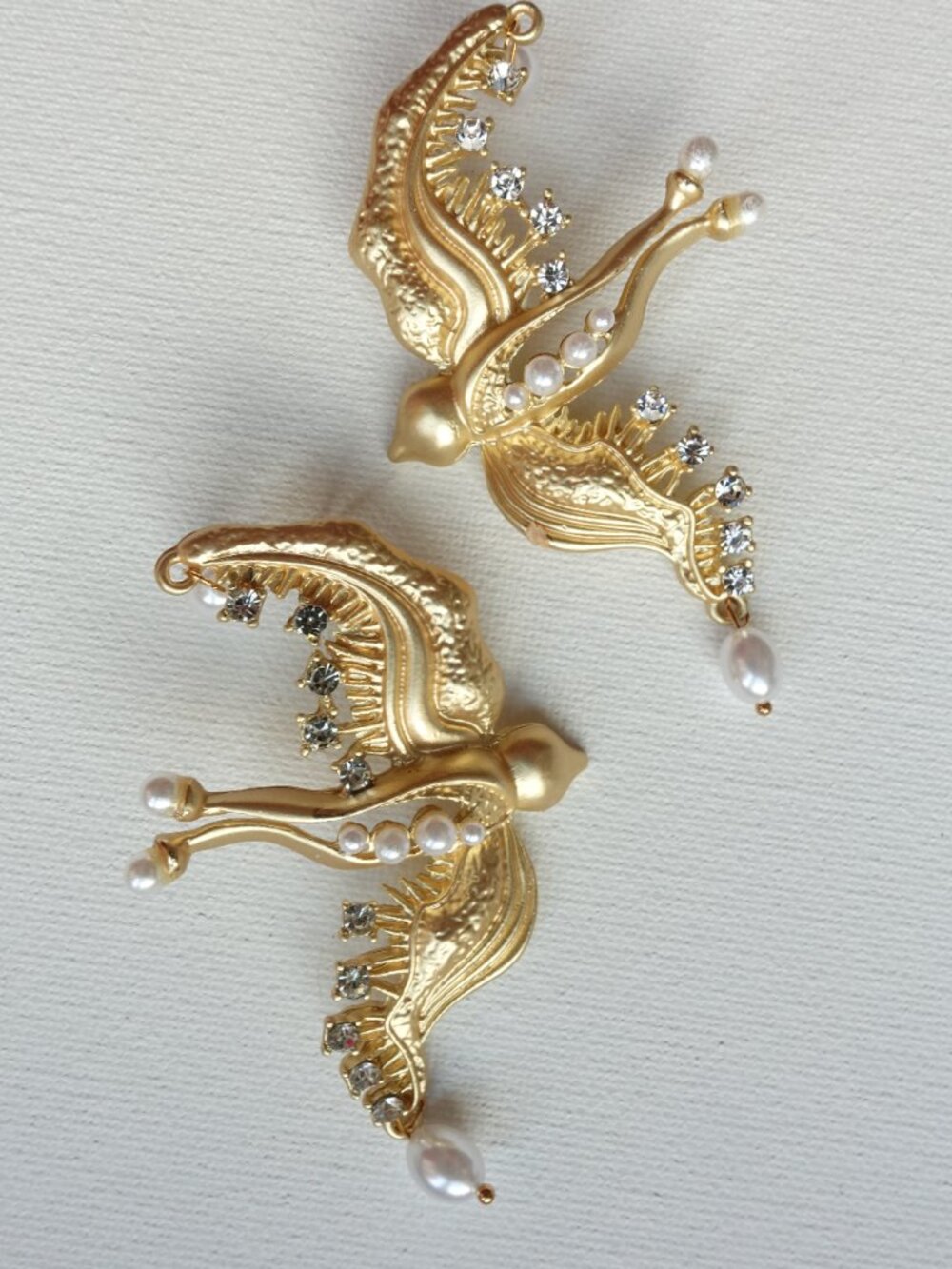 🆕️ Large Schiaparelli Signed Bird Earrings 925 NWOT